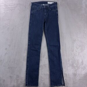 Rag & Bone Cate Mid-Rise Flare‎ Jeans Womens Size 25x34 Dark Wash Split Hem
